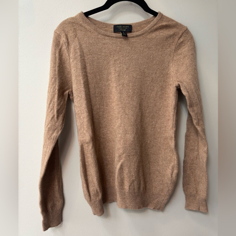 Charter Club Women's Tan Crew Neck Sweater